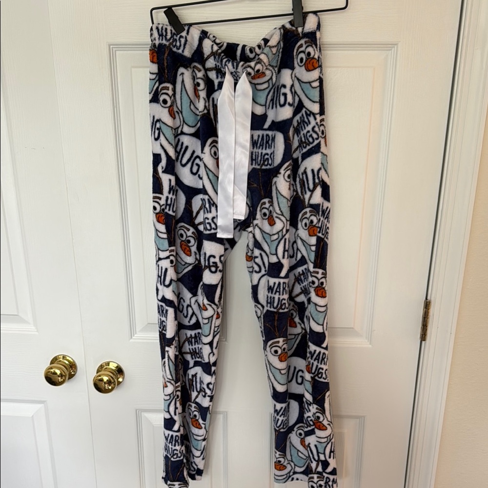 Disney Navy and White Olaf Pajama Pants